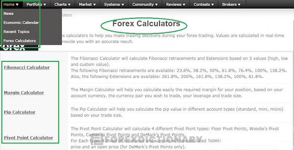Phần Home của Myfxbook cung cấp các công cụ cơ bản cho trader