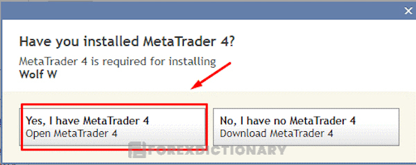 Thực hiện công việc nhấn chọn “Open MetaTrader4” theo như hướng dẫn