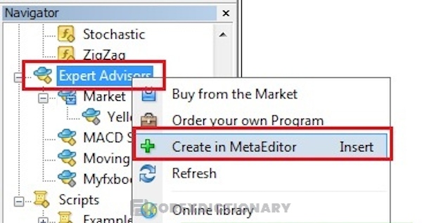 Chọn vào “Create in MetaEditor”