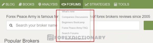 Forex Peace Army sẽ giải đáp thắc mắc của người dùng trong mục FORUMS