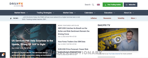 DailyFx.com - Trang web chuyên cập nhật những thông tin quan trọng trên thế giới